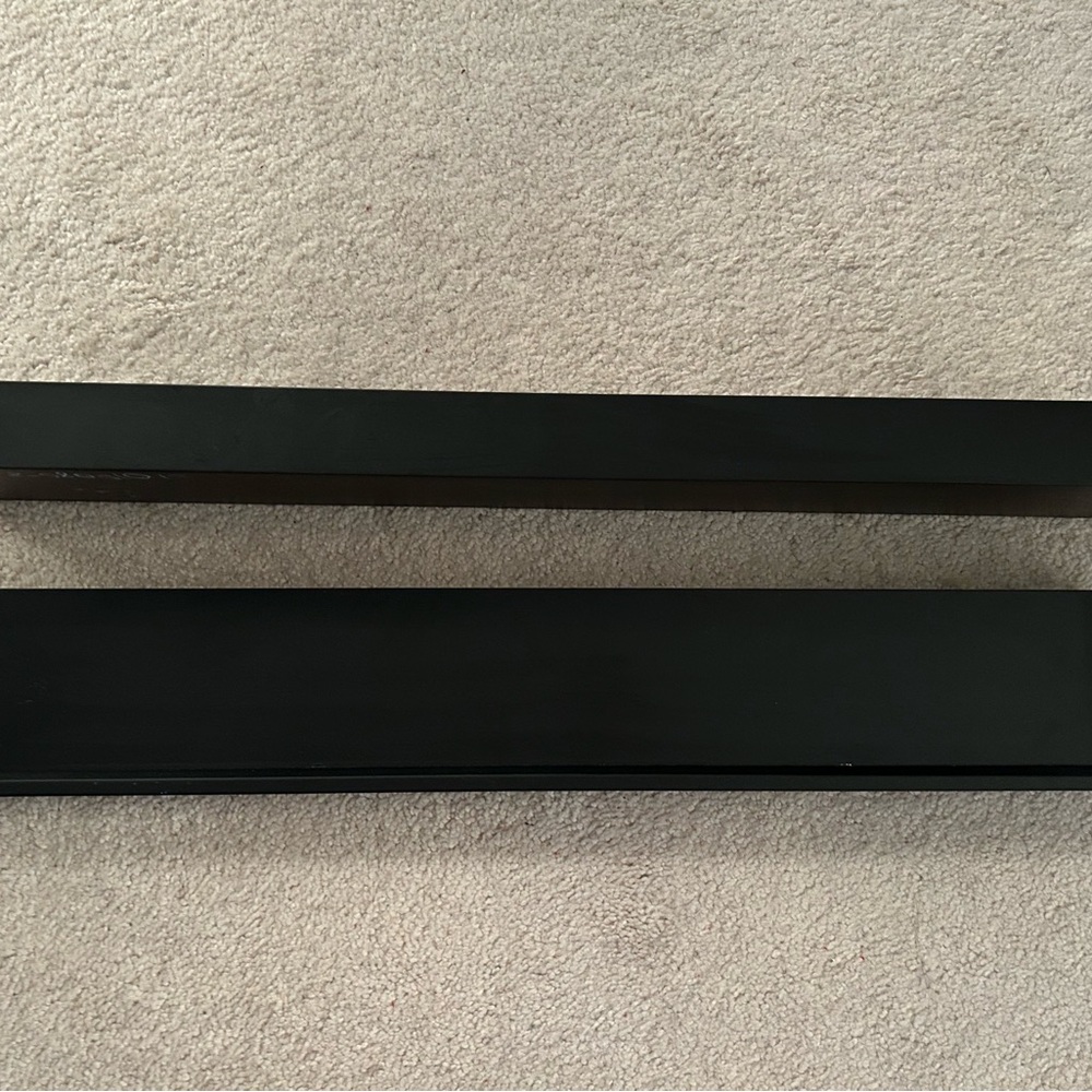 Pair of Black Floating Wall Shelves